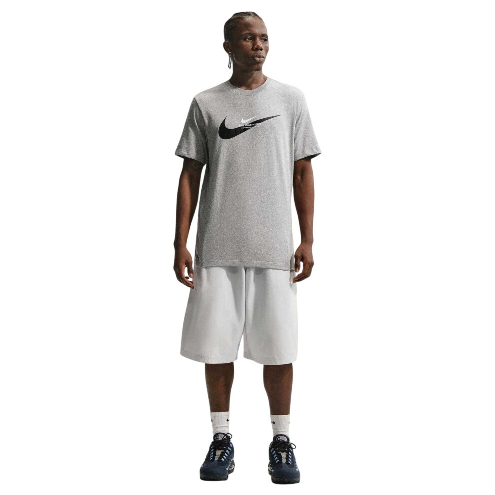 Nike (M, Grey) Mens Swoosh Large Logo T-Shirt