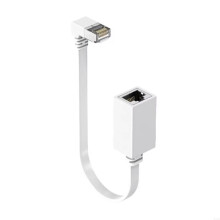 15 cm Cat7 Ethernet-Verlengkabel 10G RJ45 Cat7 Mannelijk Naar Vrouwelijk 90 Adapter voor Pc/Laptop Ethernetkabel Wit