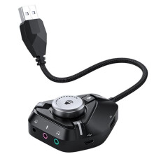 95AF USB-Geluidskaart, Externe Geluidskaart met 3x3,5 mm, 2xUSB en 1xType-C-Poort, Geluidsadapter voor Desktop-Pc'S, Laptops en Hoofdtelefoons