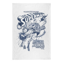 (152cm x 127cm, Multicoloured) Superman Silky Comic Cover Superman Throw