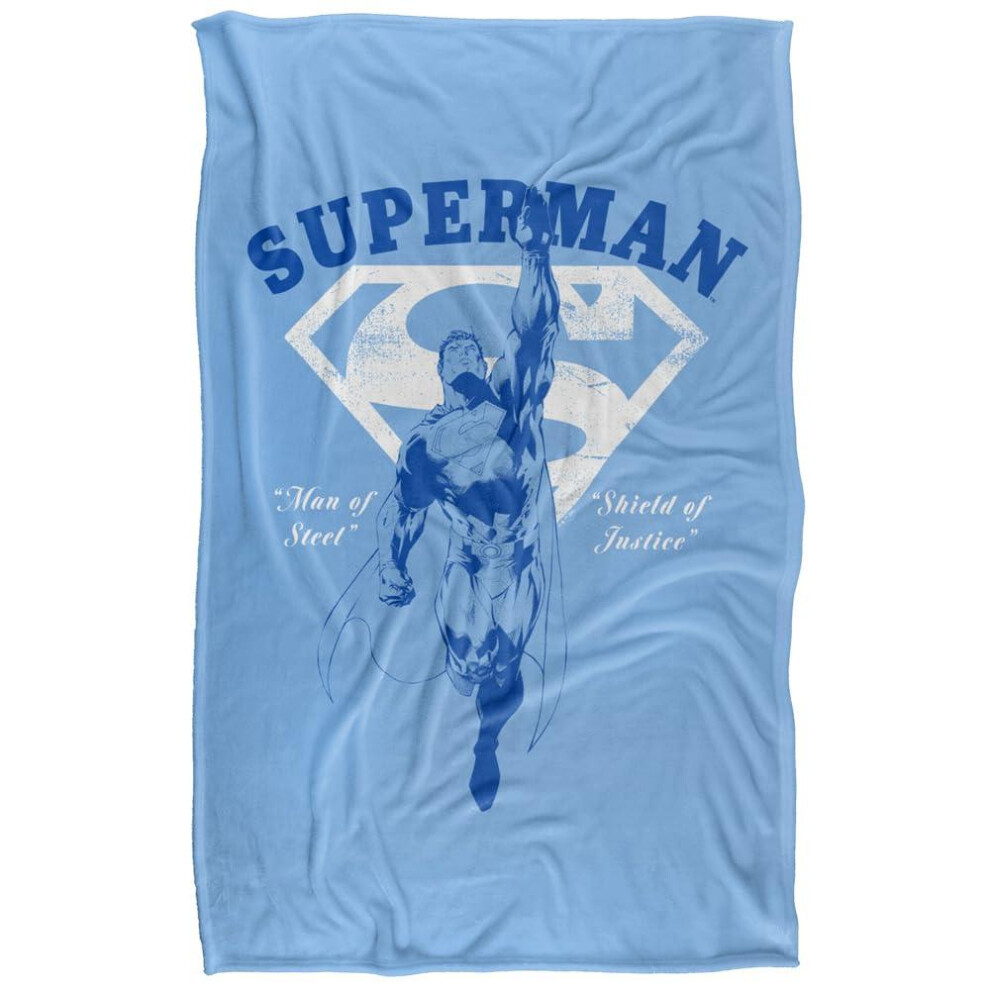 Superman (152Cm X 127Cm, Multicoloured) Flying Blanket