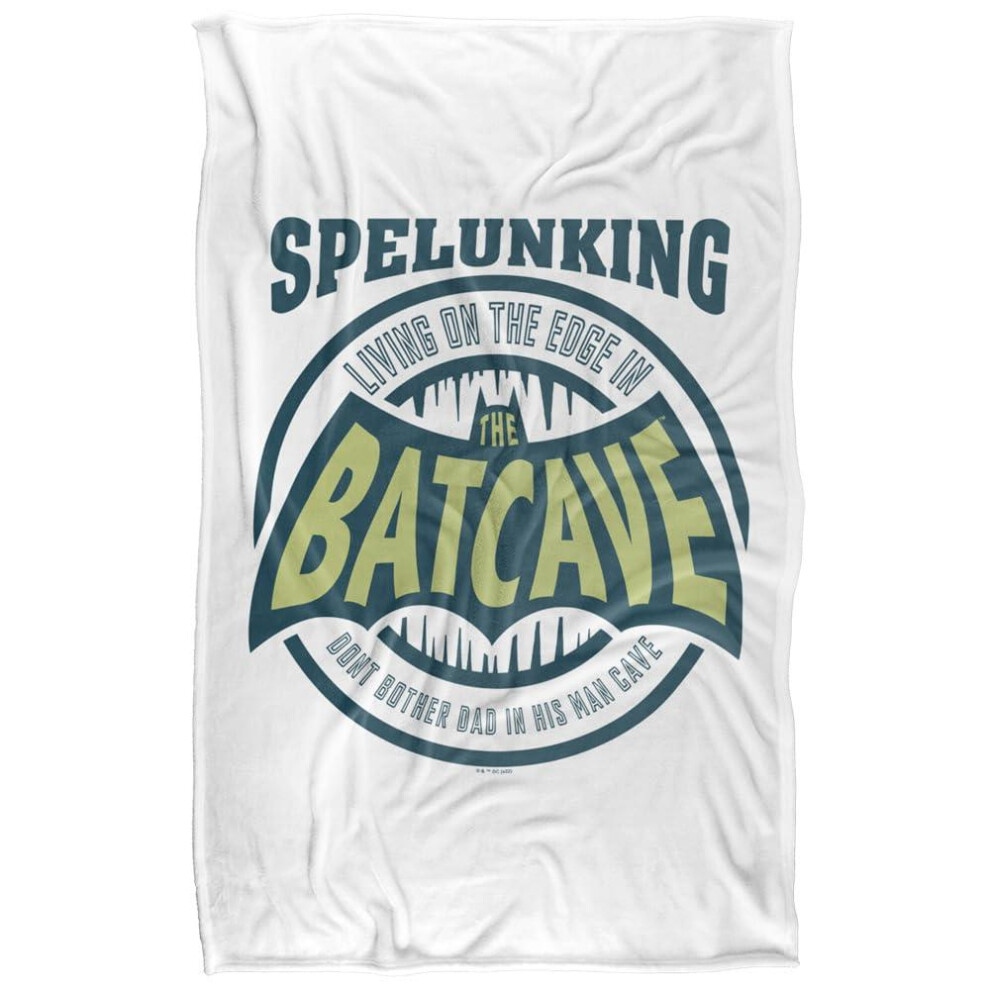 Batman (60In X 50In, Multicoloured) Mens Don't Bother Dad In His Batcave Fathers Day Throw