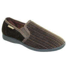 (7 UK, Brown) Goodyear Mens Calder Pinstripe Slippers