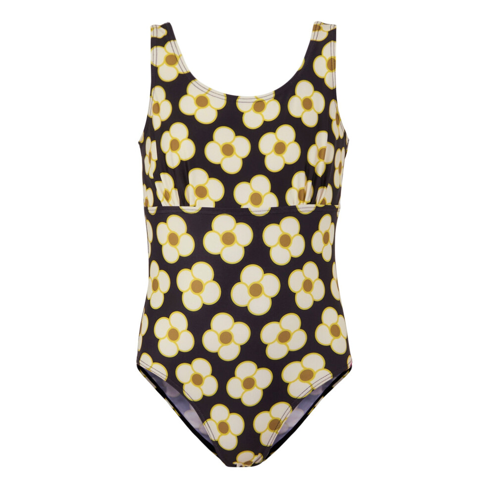 Regatta (5-6 Years, Black) Girls Orla Kiely Spinning Flower One Piece Swimsuit