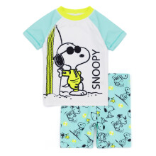 (3-4 Years, Blue/White) Snoopy Childrens/Kids Two Piece Swim Set