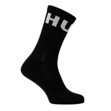 (9 UK-11 UK, Black) Hugo Unisex Adult Iconic Logo Socks (Pack of 3)