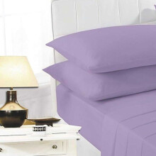 (Double, Lilac) K Collection percale Percale Fitted Sheet