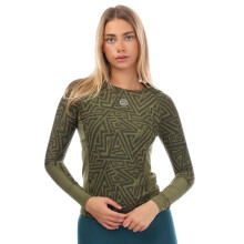 (M, Khaki Green) Skins Womens/Ladies Series-3 Nylon Long-Sleeved Top