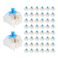 50 Switches Azuis, À Prova de Poeira e Água, com Forte Feedback Tátil e Som Nítido de Clique, para Teclados Mecânicos