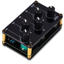 Mikser Stereo 4 w 1 z Wyjściem AUX, Pasywny Mikser, Kontrola Poziomu Sygnału Liniowego 3,5 mm, 4-Kanałowy Mikser Liniowy Stereo, Przenośny Mikser