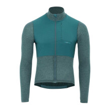 (S, Green Marl) Pinnacle Mens Merino Long-Sleeved Cycling Jersey