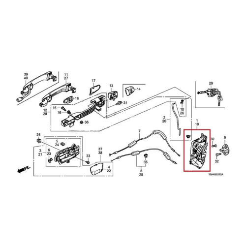 Electronic Lock Block (Front Left) 72150-T0A-H02 Suitable for  Accord CR-V 1pcs 1