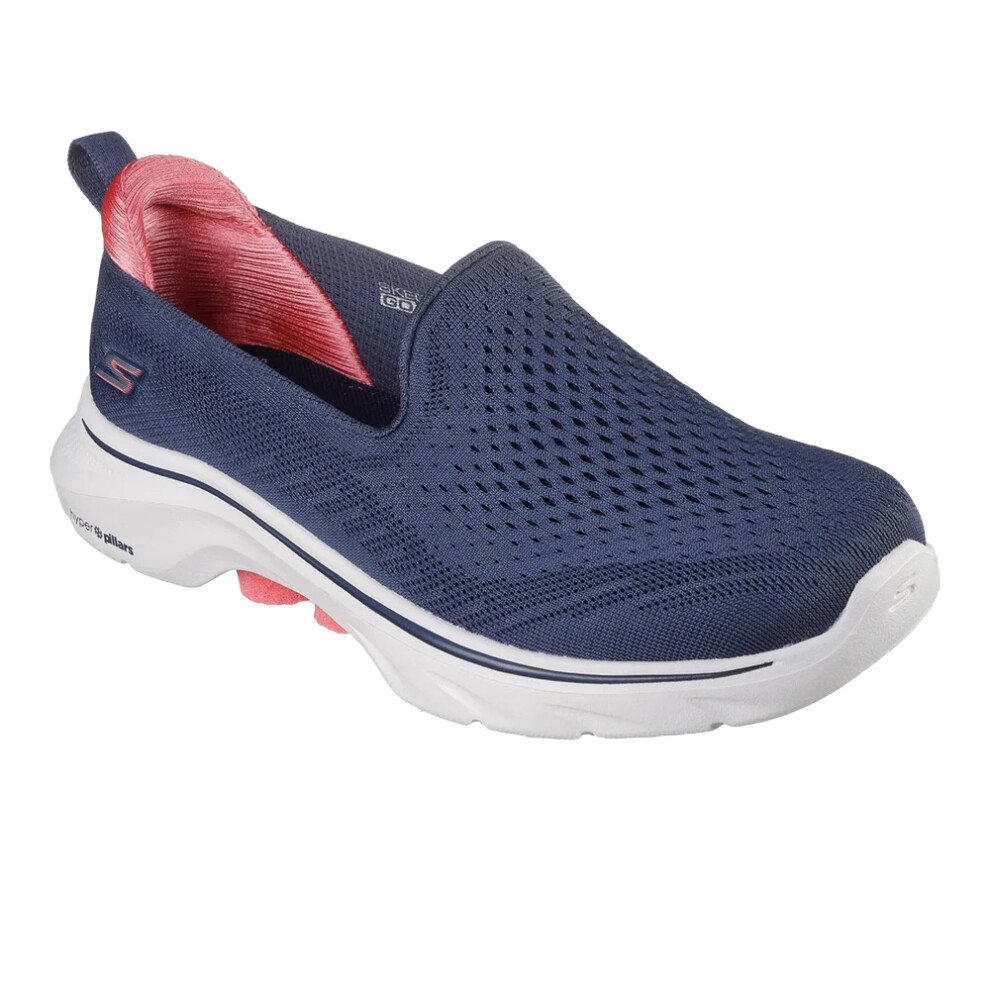 Skechers (7 Uk, Navy/Coral) Womens/Ladies Go Walk 7 - Vina Trainers