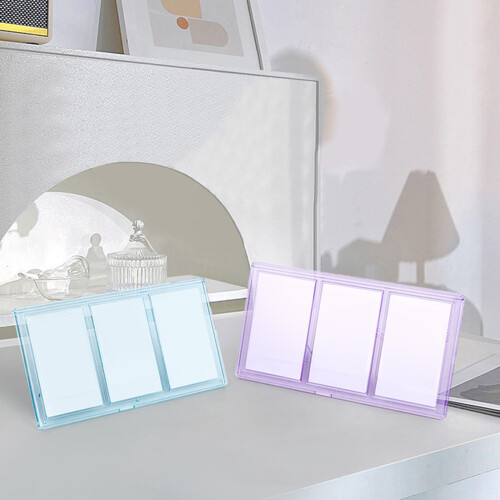 3Inch Instant Camera Frame Three Grid Style Photo Storage Display Platform Purple 2