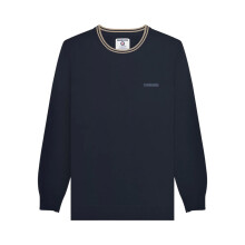 (M, Navy/Stone) Lambretta Mens Tipped Knitted Jumper