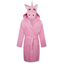 (11-12 Years, Pink) Keanu Childrens/Kids Unicorn Head Cotton Dressing Gown