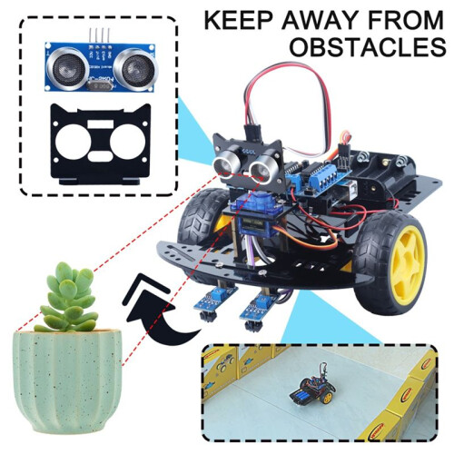2WD  Robot Car Kits for  Programming Project with -Tracking and Obstacle Avoidance Educational Kit 1