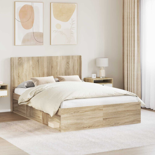 VidaXL vidaXL Bed Frame with Storage and Headboard 3 pcs Engineered Wood