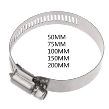 Stainless Steel Drive Hose Clamps Adjustable Gear Worm Fuel Tube Water Pipe Clip 100mm