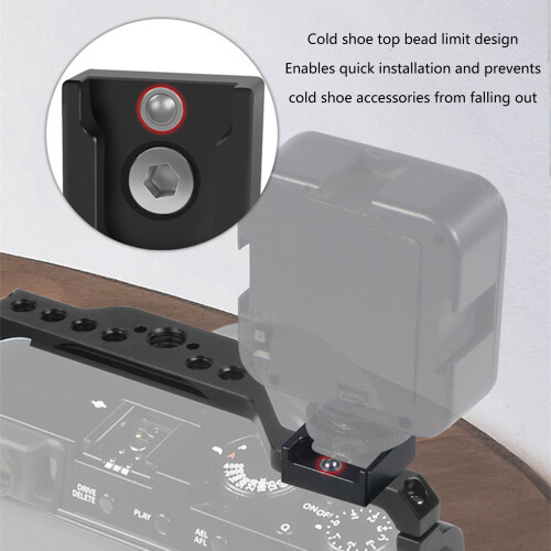 Cold Shoe Mount Adapter Bracket Base for Camera Cage Flash LED Light Expansion 1