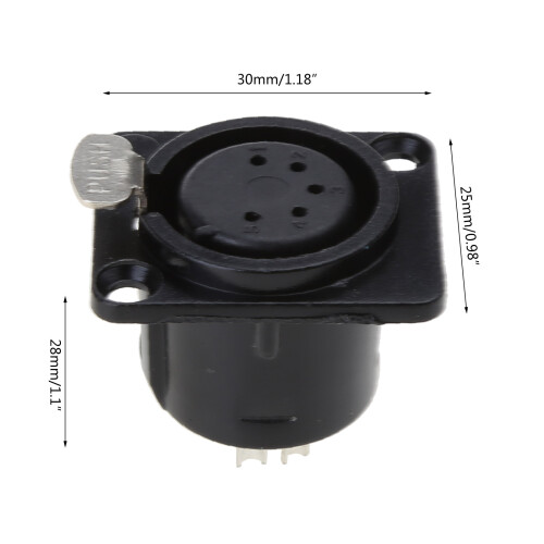 XLR Connector 5pins XLR Female Socket Panel Mount Type for 5-pole XLR Connectors 2