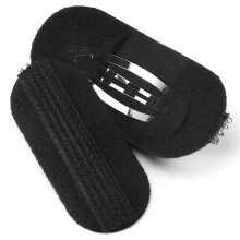 2 Stueck Schwamm Haar Clip Hochsteckfrisur Deckelhaar - Schwarz