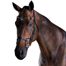 (Full, Black) Collegiate Comfitec Crystal Leather Bridle