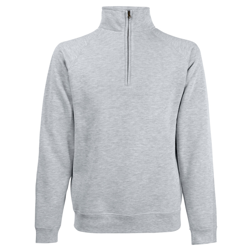 Fruit Of The Loom (3Xl, Heather Grey) Mens Premium 70/30 Zip Neck Sweatshirt