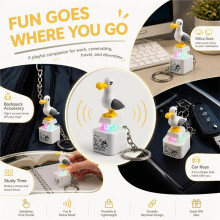 6 Pack Seagull Mine Button Keychain Set with Type-C Charging Cable Mechanical Click Fidget Desk Toy Portable Stress
