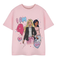 (5-6 Years, Pink) Barbie Girls Short-Sleeved 4th Birthday T-Shirt