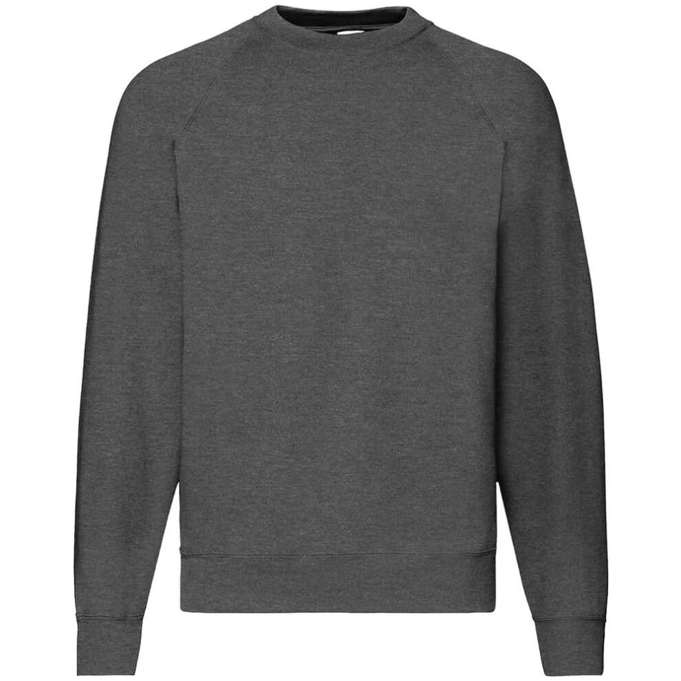 Fruit Of The Loom (L, Dark Heather) Adults Unisex Classic Raglan Sweatshirt