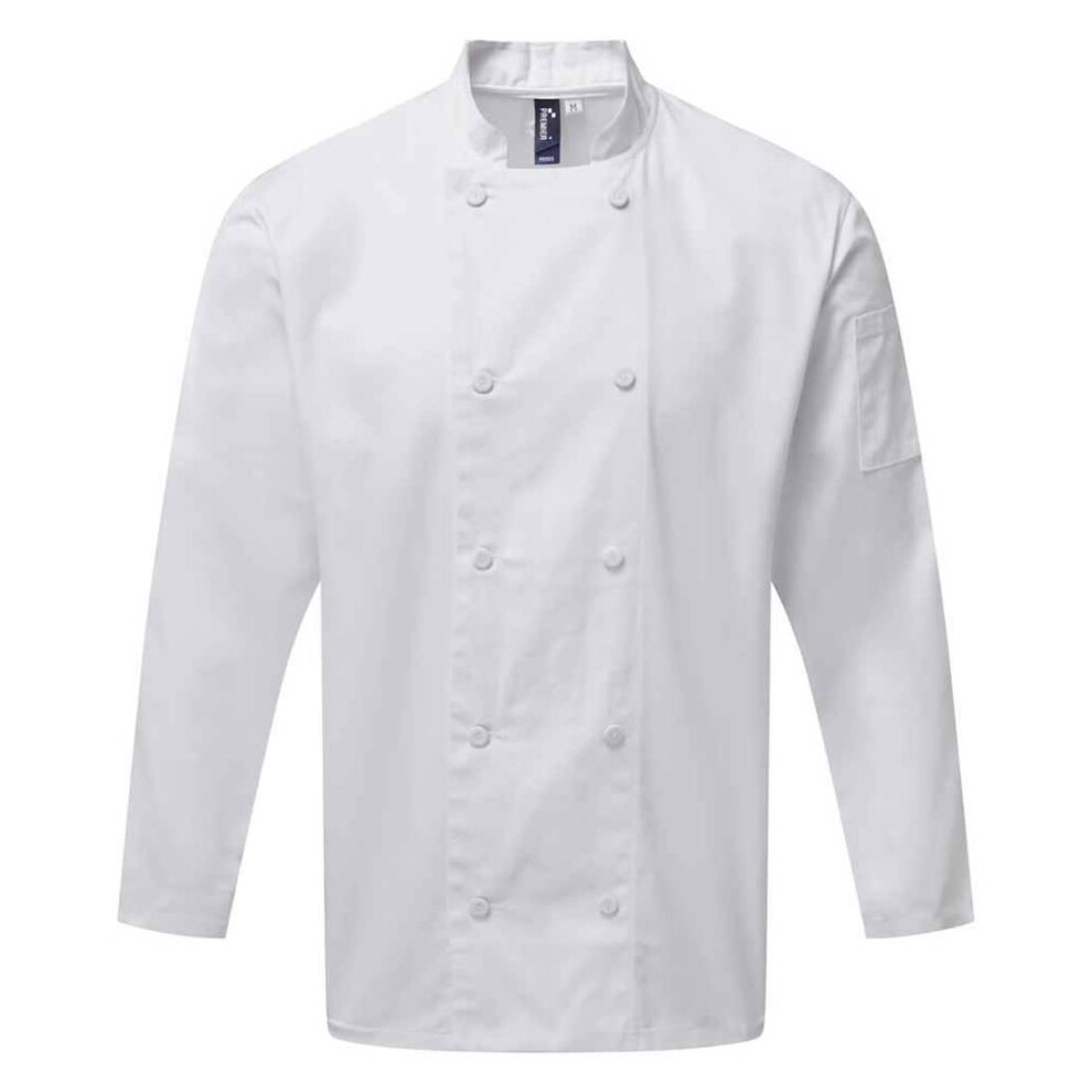 Premier (3Xl, White) Mens Coolchecker Long-Sleeved Chef Jacket