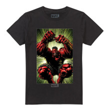 (4XL, Black) Marvel Mens Red Hulk Attack T-Shirt