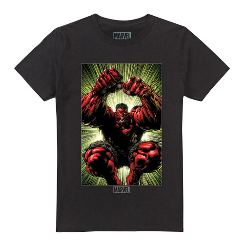 Marvel (4XL, Black) Marvel Mens Red Hulk Attack T-Shirt