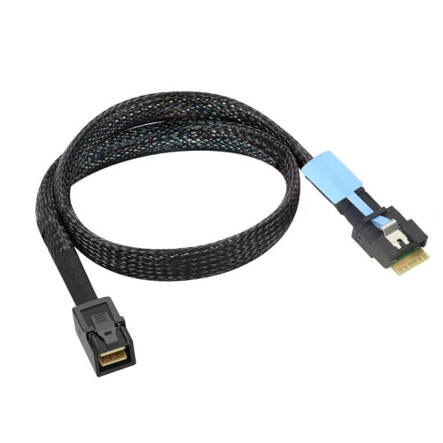 SFF-8654 to SFF-8643 Internal Storage Expansion Cable 100cm Right Angle 100cm 1