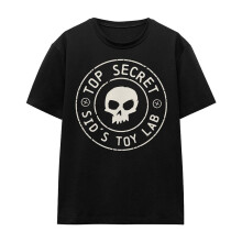 (S, Black) Toy Story Womens/Ladies Sid's Toy Lab Badge T-Shirt