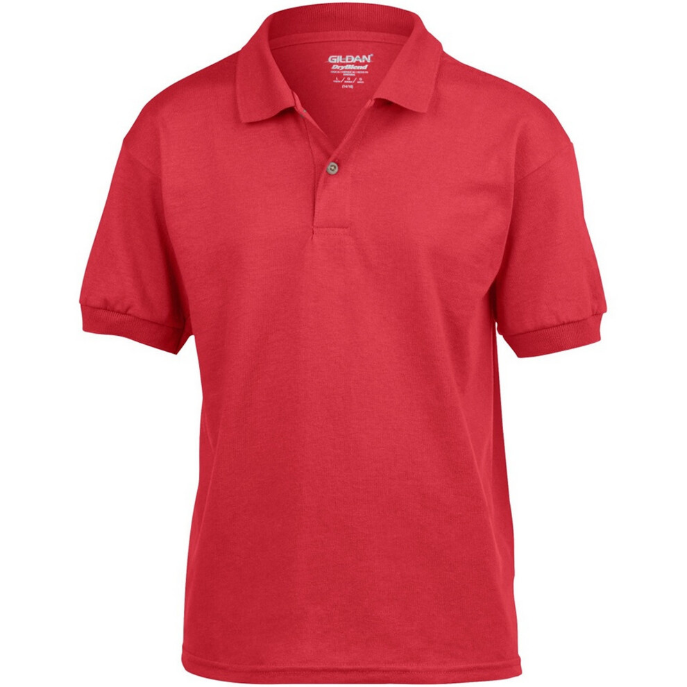 Gildan (Xl, Red) Dryblend Childrens Unisex Jersey Polo Shirt (Pack Of 2)