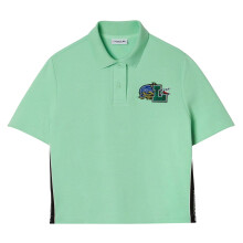 (14 UK, Green) Lacoste Womens/Ladies Cropped Polo Shirt