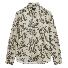 (S, Light Green) Ted Baker Mens Foliage Print Long-Sleeved Shirt