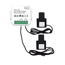 Medidor de Energia Tuya ZigBee 2 Vias Bidirecional com Sensor de Corrente BraçAdeira App Monitor Power 100-240VAC, 2 Canais 2CT