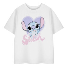 (3-4 Years, White) Lilo & Stitch Girls Heart Short-Sleeved T-Shirt