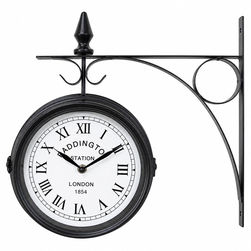 Oypla Double Sided Paddington Station Outdoor Garden Wall Clock