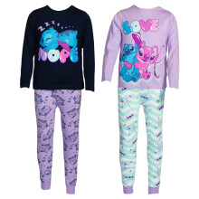 (5-6 Years, Navy/Purple) Lilo & Stitch Childrens/Kids Angel Long Pyjama Set