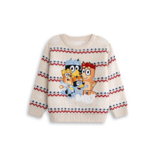 (6-7 Years) Bluey Christmas Jumper (Unisex Kids Beige)