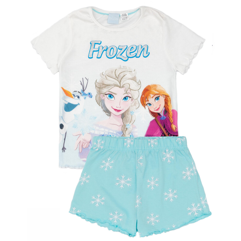 Disney (5-6 Years) Frozen Short Sleeve Short Leg Pyjama Set (Girls Blue)