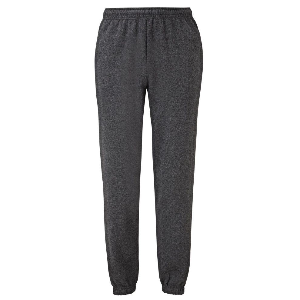 Fruit Of The Loom (M, Dark Heather) Unisex Adult Classic Heather Elasticated Hem Jogging Bottoms