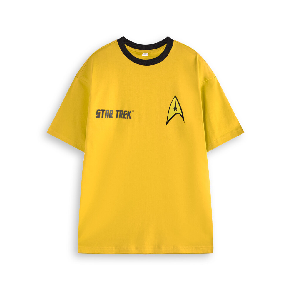 Star Trek (Small) Short Sleeved T-Shirt (Mens Yellow)