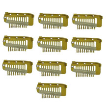 Pack of 10 Strong Chunni Clips with Safety Pin, Easy to Use with Dupatta, Hijab & Tikka Setting Gold