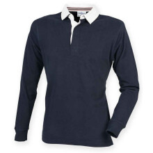 (M, Navy) Front Row Mens Premium Rugby Shirt