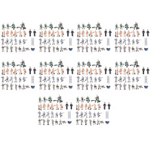250Pcs 1:87 Figurines Painted Figures Miniatures of Railway Workers with Bucket and Ladder
